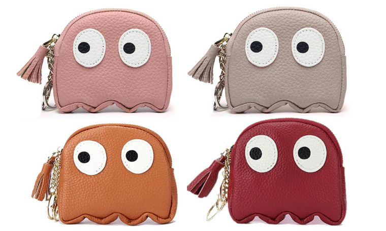 ICB Genuine Leather Cartoon Zip Coin Bag