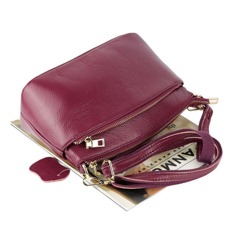 Genuine Leather Handbag – Spacious Top Handle Tote with Multi-Pocket Storage & Detachable Shoulder Strap