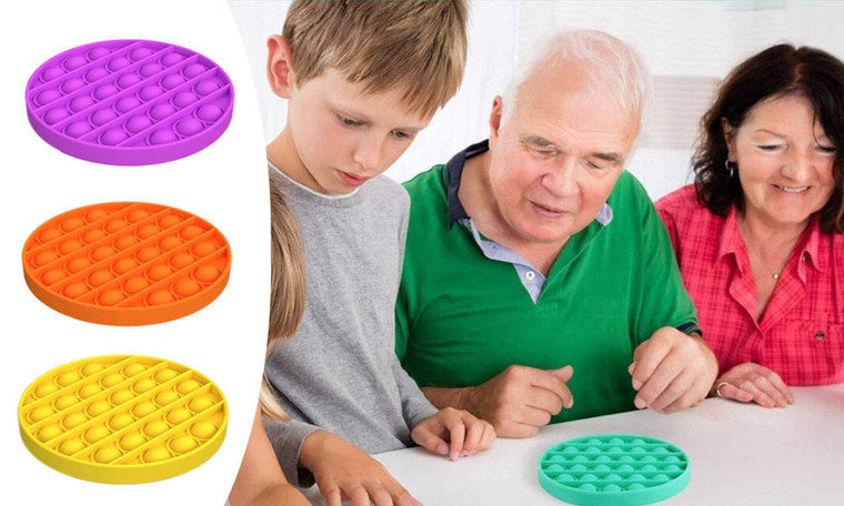 Kids Pop It Push Pop Bubble Silent Sensory Fidget Stress Relief Toy - 10 Pack