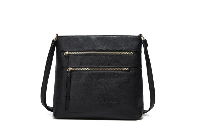 Vegan Leather Big Capacity Tassal Zipper Crossbody Bag