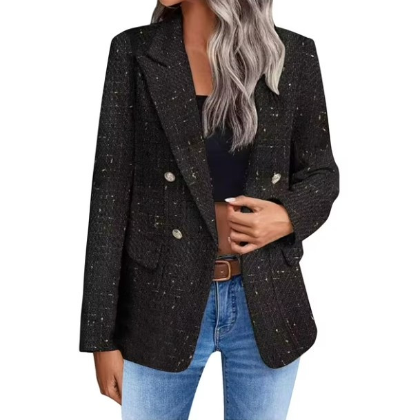 Button Short Blazer with Pockets
