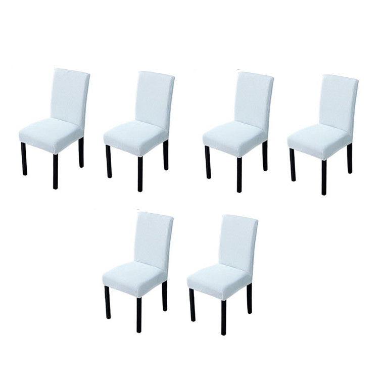 Super Fit Stretch Removable Washable Waffle Dining Chair Protector Cover Seat - Pack of 6