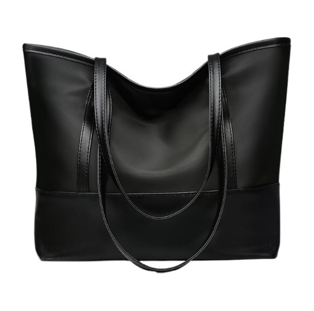 Vegan Leather & Waterproof Oxford Tote Bag – Large Capacity Shoulder Handbag for Work, Travel & Gym