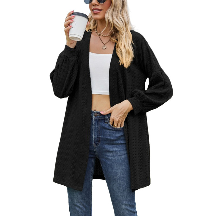 Women's Long Lantern Sleeves Cardigans