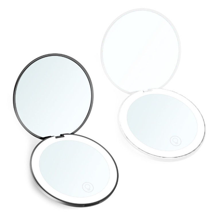 10x Magnification Compact Mirror with Light -2pack