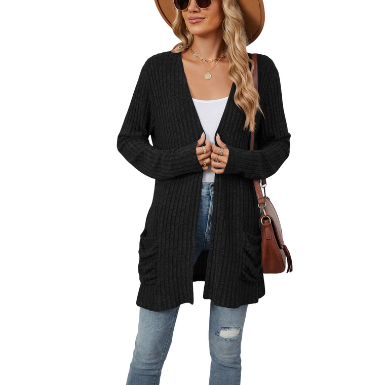 Women's Long Sleeves Pockets Cardigans