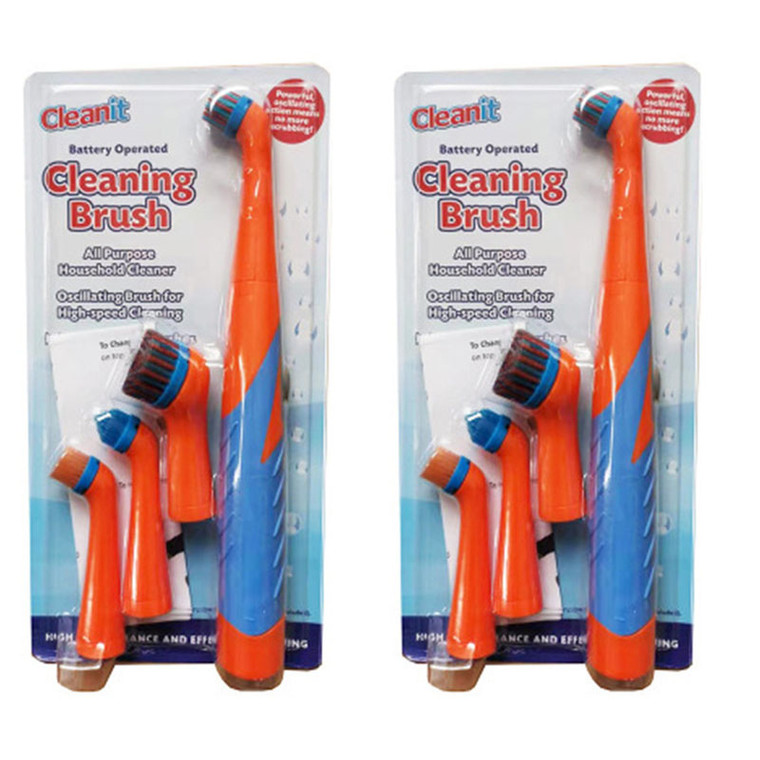 Cordless Electric Battery-Powered Scrub Brush - 2packs