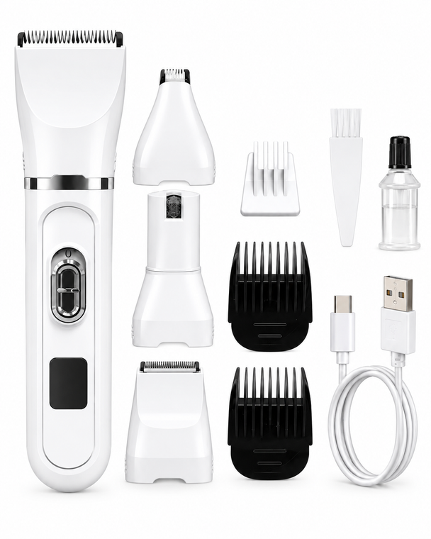 4-in-1 Cordless Electric Pet Trimmer Grooming Kit for Dogs Cats & Pets