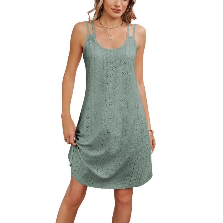 Double Straps Short Tank Dresses