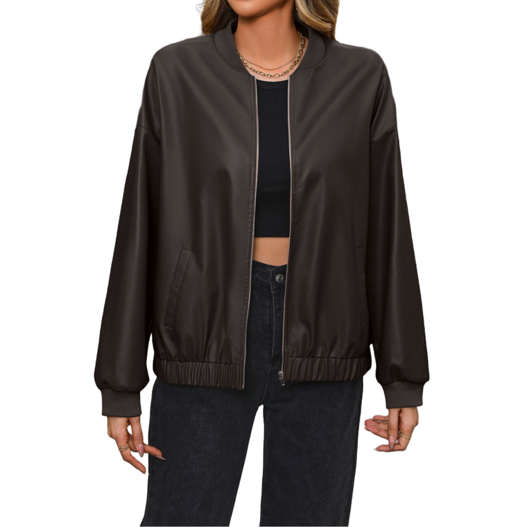 Casual Vegan Zipper Jacket