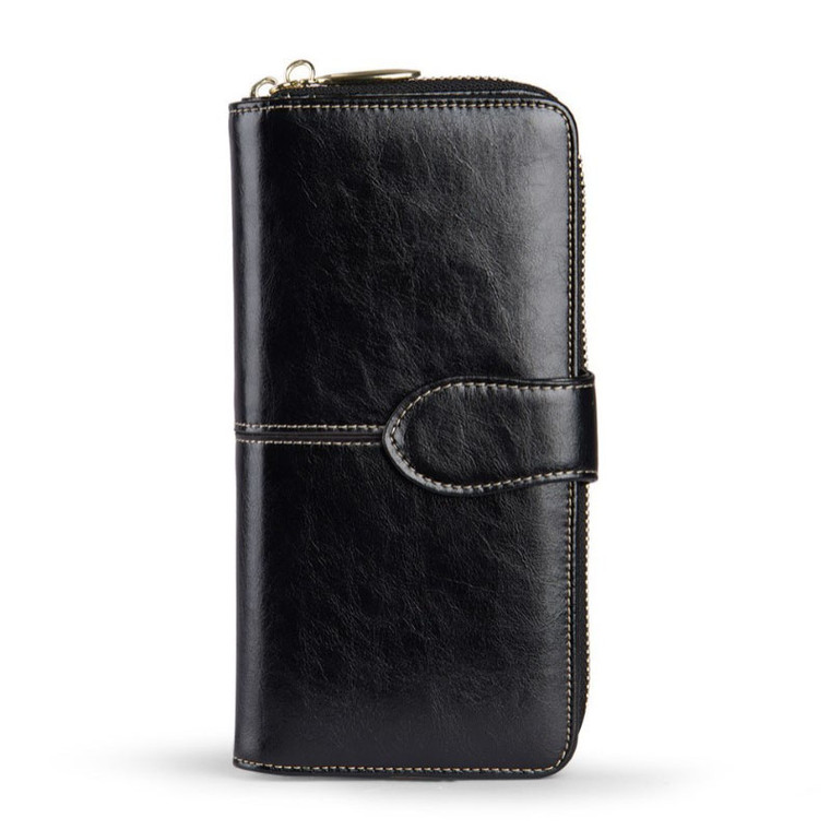 RFID Oil Wax Leather Ladies Wallet – Version 3 – Secure Style with Classic Charm