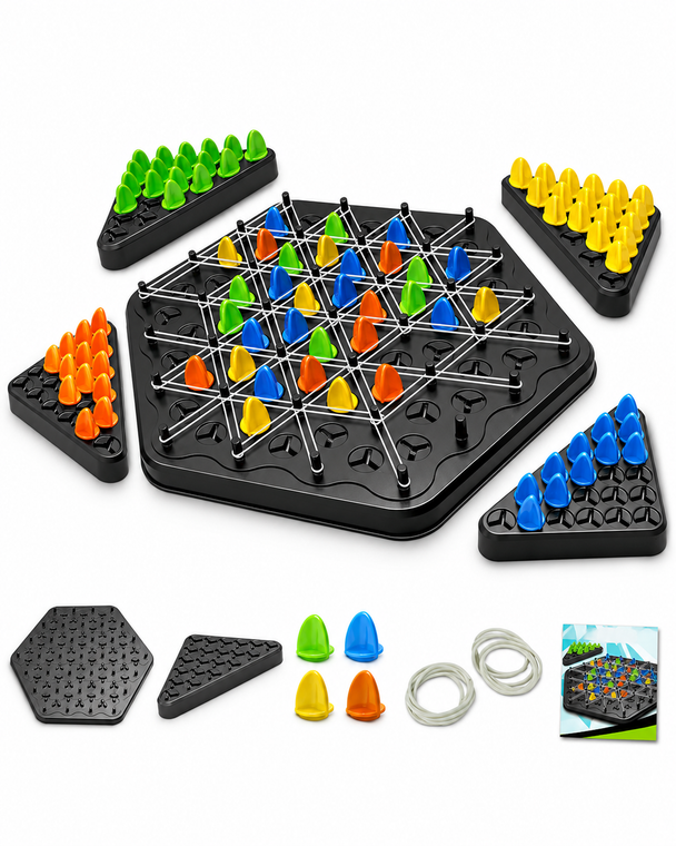 Triangle Chain Strategy Board Game Educational Logic Puzzle Kit