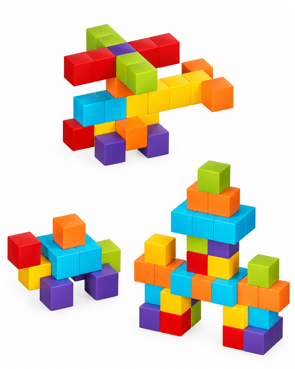 Magnetic Cube Blocks 48 Pieces Creative Building Toy Set