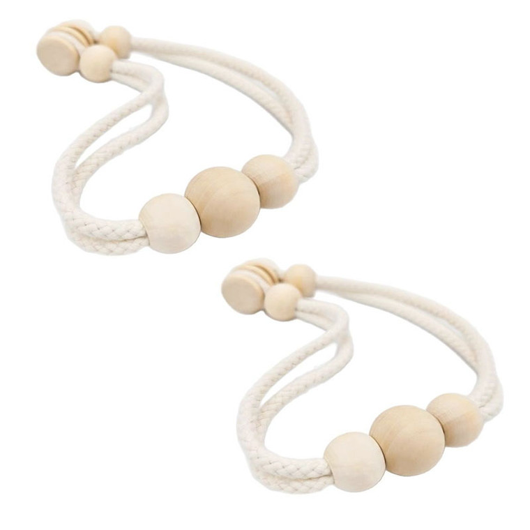 Wooden Magnetic Curtain Bead Holdbacks - Decorative Tiebacks Version 2