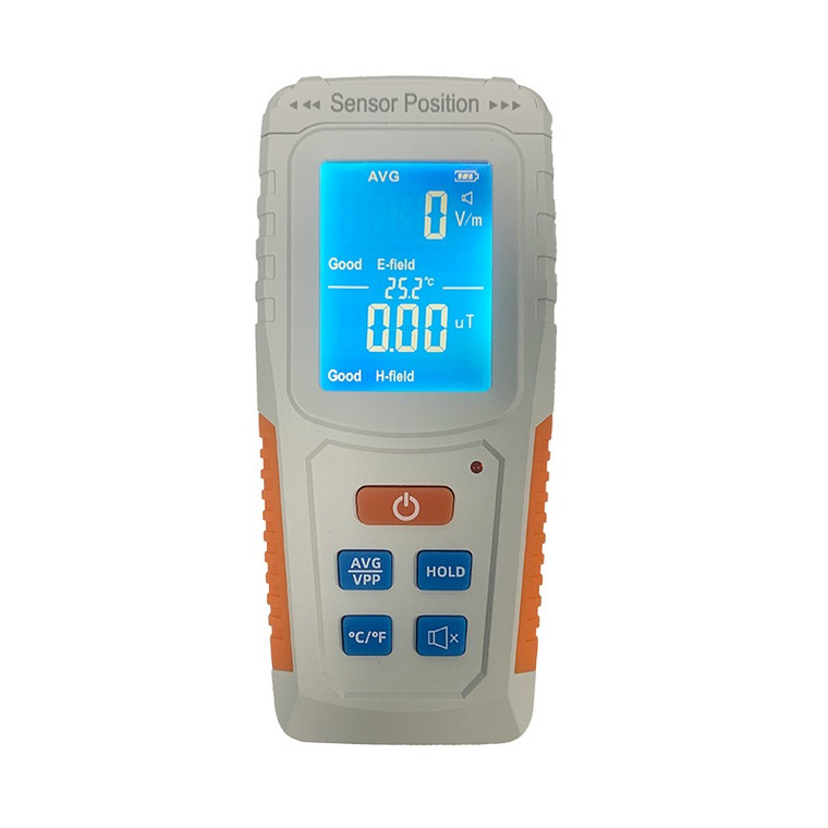 3-in-1 Digital Electric & Magnetic Field Detector with Temperature Measurement - Portable EMF Tester