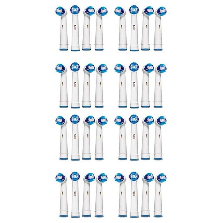 Compatible Electric Toothbrush Replacement Heads 32 Pack - Precision Clean Sensitive Gum Care Dual Clean Brush Tips