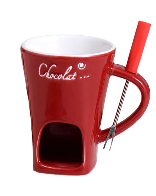 Ceramic Chocolate Fondue Mug Set 