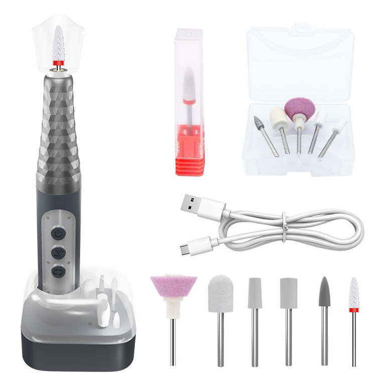 6-Speed Electric Nail Drill Set – Professional Manicure & Pedicure Tool with 6 Metal Bits