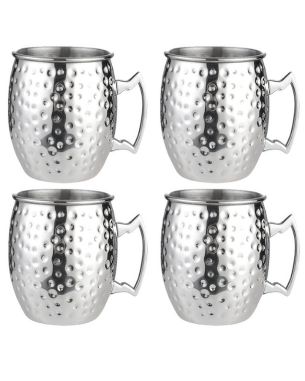 Moscow Mule Copper Mugs 550ml - Hammered Cocktail Cups - 4 Pack