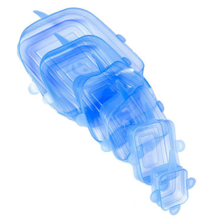 Silicone Stretchable Lids - Reusable Food Storage Covers Airtight Seal - 6 Pcs