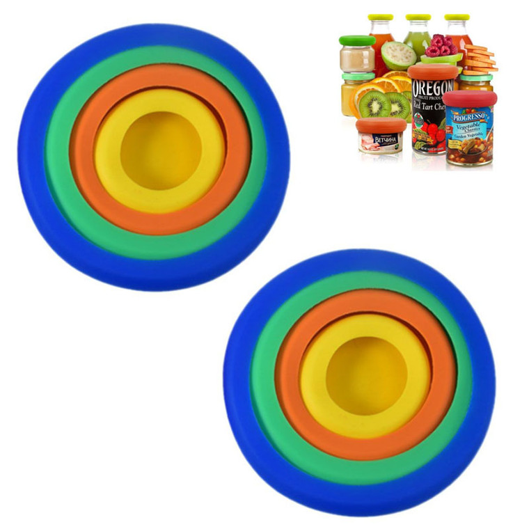 Reusable Silicone Food Seal Covers Set of 4 - Stretch Lids in 4 Sizes 