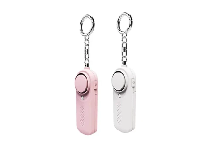 130dB Personal Alarm Keychain 2 Pack - Compact Self-Defense Siren with LED Light