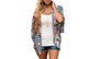 Womens Floral Print Puff Sleeve Kimono Cardigan Loose Cover Up Blouse Top
