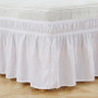 Wrap Around Bed Skirt Three Fabric Sides Elastic  Ruffled Tailored Drop - Queen