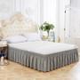 Wrap Around Bed Skirt Three Fabric Sides Elastic Ruffled Tailored Drop - King