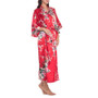 Soft silk Kimono Robe Dressing Gown  Bathrobe Sleepwear with 3/4 Sleeve
