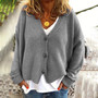 Long Sleeve Cable Knit  Ladies Sweater Open Front Cardigan Button Loose