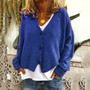 Long Sleeve Cable Knit  Ladies Sweater Open Front Cardigan Button Loose
