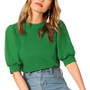 Women's Puff Sleeve Keyhole Back Blouse