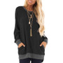 Women's Round Neck Sweatshirt With Pockets Women's Round Neck Sweatshirt With Pockets