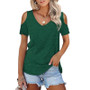 Womens Cold Shoulder Basic Tee Tops