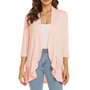 Ladies Three Quarter Sleeves Ruffles Open Front Cardigans