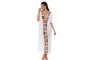 Womens Long Beach Cover with Color Front Panel Womens Long Beach Cover with Color Front Panel