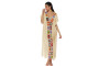 Womens Long Beach Cover with Color Front Panel Womens Long Beach Cover with Color Front Panel