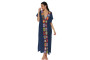 Womens Long Beach Cover with Color Front Panel Womens Long Beach Cover with Color Front Panel
