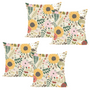 Leaf Linen Throw Pillow Cover - 4 Packs