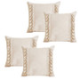 White Bohemia Throw Pillow Cover - 4 Packs