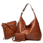 Vegan Leather Double Side Zipper Tote Bag, Set of 3pcs Vegan Leather Double Side Zipper Tote Bag, Set of 3pcs