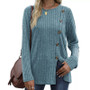 Women's Long Sleeves Round Neck Row Button Tops