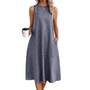 Women's Round Neck Pocket Swing Dress Women's Round Neck Pocket Swing Dress