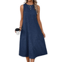 Women's Round Neck Pocket Swing Dress Women's Round Neck Pocket Swing Dress