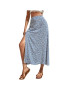 Printed Floral Skirt With Slit