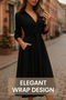 Women's Long Sleeve V-Neck Casual Printed Flowy Swing Dress