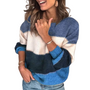 Colour Block Round Neck Knitted Sweater