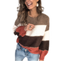 Colour Block Round Neck Knitted Sweater