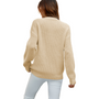 V-Neck Solid Colour Twist Knitted Pullover Top